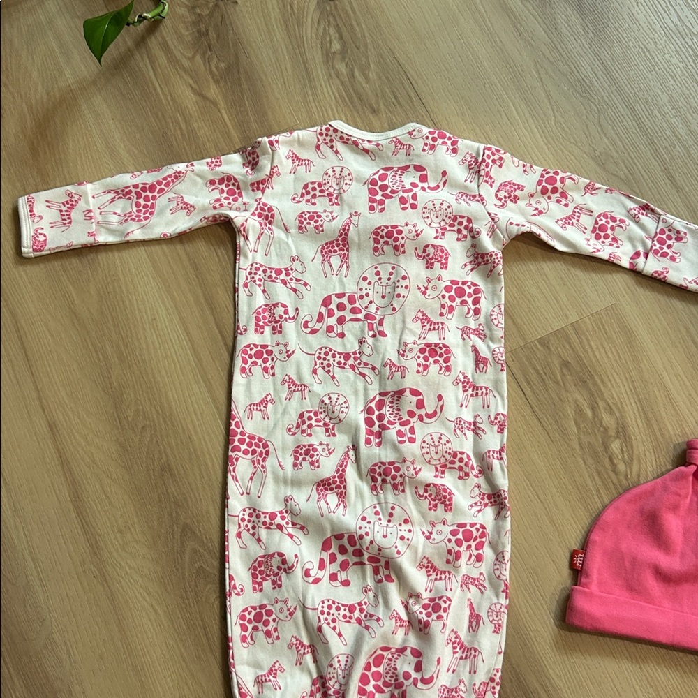 Magnetic Me Cream and Pink Animal Print Sleep Sack with Hat - Picture 5 of 5